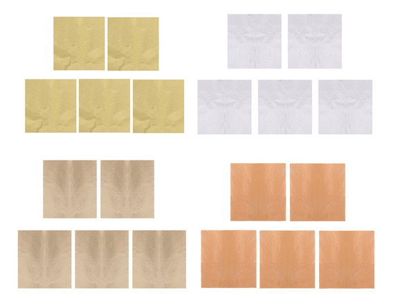color cobrizo ultnice hoja hojas imitación oro plata lámina de hojas para manualidades para dorar arte manualidades 100 unidades 