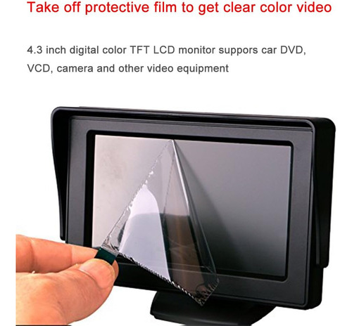 Monitor De Camara De Respaldo Con Pantalla Lcd Tft A Colo...