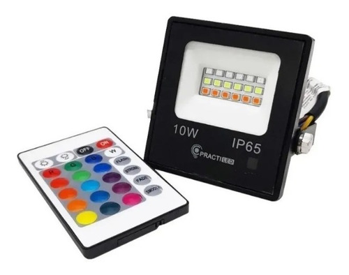 Reflector Led 10w Rgb 220v C/control Remoto Exterior Ip65