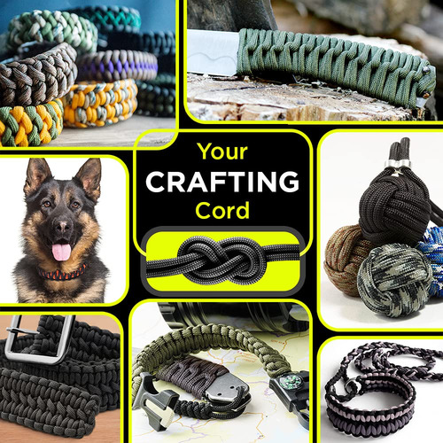 Teceum Paracord Tipo Iii 550 Negro 1000 Pies 4 Mm Cuer