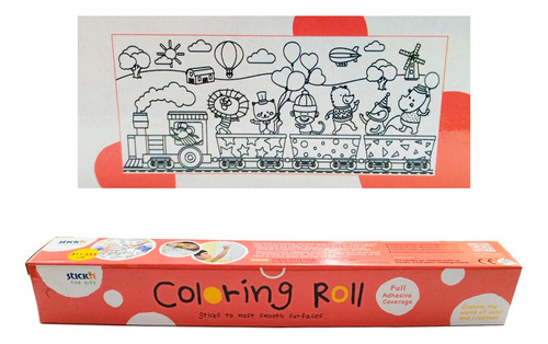 Rollo Para Colorear Stickn Coloring Roll Fiesta Tren 31cm