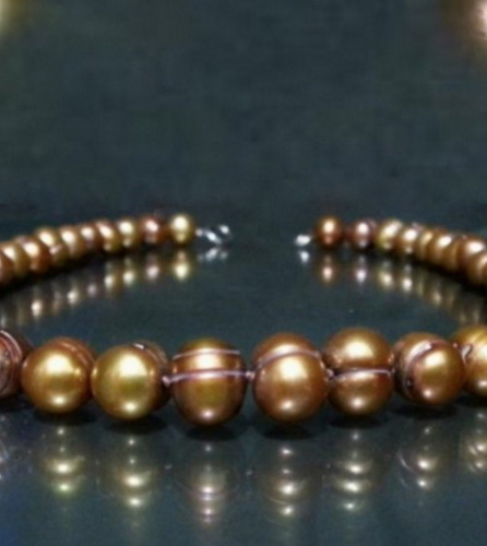 Imagem 6 de 7 de Pedras - Pulseira Pérolas Douradas, Prata, Cód260p14