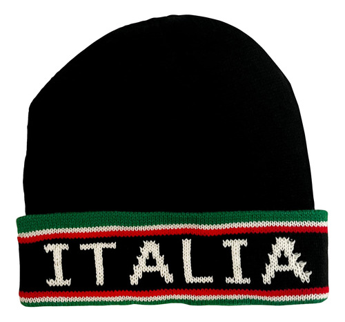 Gorra Esquí Punto Italia Negra Sombrero Italiano Colorido