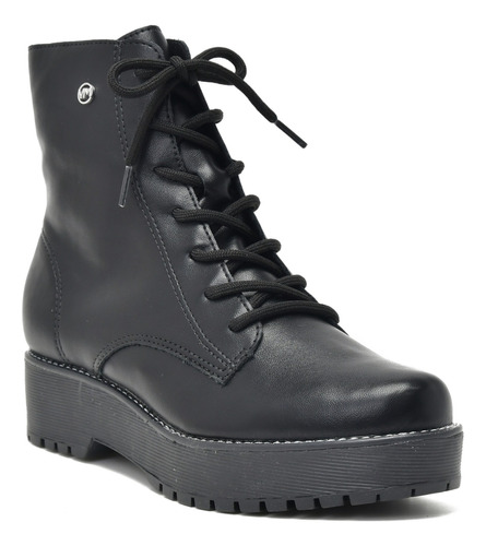 Bota Coturno Tratorada Tendência Moda 23-608 Via Marte Preto