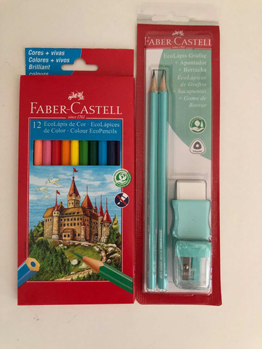 Set Colores + Lapices+ Goma + Sacapuntas Faber Castell