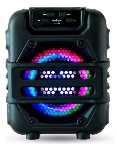 Parlante Portatil Bluetooth Retroiluminado Luz Led Radio Fm