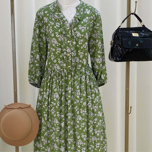 Imagem 6 de 8 de Vestido Longo Rodado Verde Florida