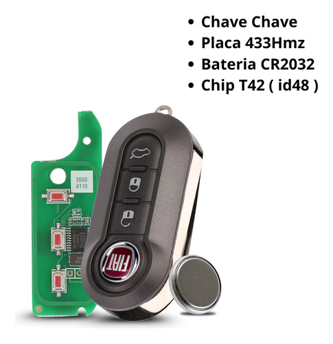Chave Completa Fiat 500 2009 2010 2011 2012 2013 2014 3b