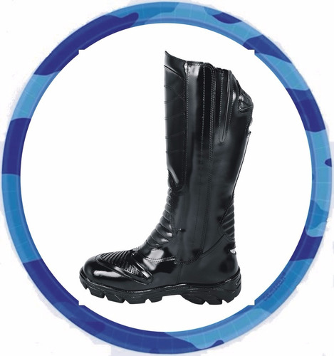 Bota Samu Com C A Padrão Pm, Couro Brilho ***12x S/ Juros***