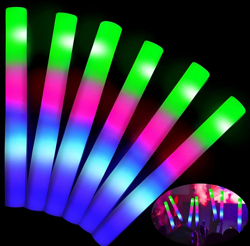 10 Barra Espuma Luz Leds Multicolor  Aplaudidores Batucada 