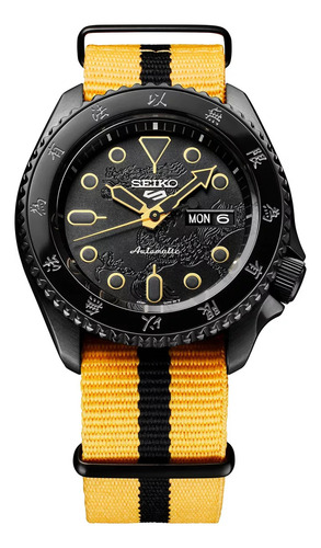 Reloj Seiko Srpk39k1 5 Sports Bruce Lee Ed Limitada 2 Mallas Malla Negro Bisel Negro Fondo Negro