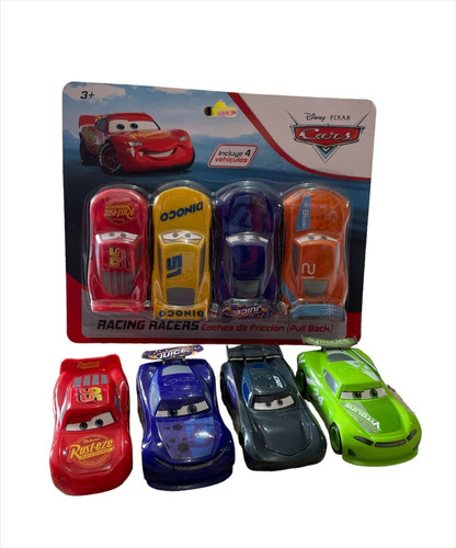 Carro Cars Fricción Disney Pixar Personajes 4pz Infantil