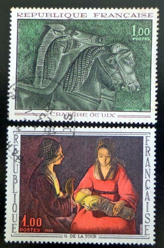 Francia, Serie Yv. 1478-79 Obras De Arte 1966 Usada L7683