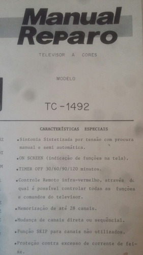 Manual De Reparo Tv Mitsubishi Tc 1492 Raridade (Usado)