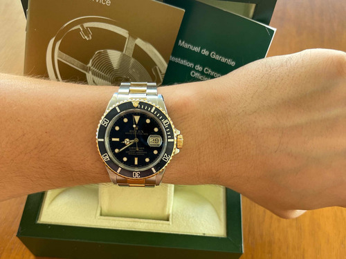 Rolex Submariner Aço E Ouro , Ref 16613 E Mostrador Preto!!!