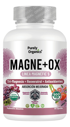 Magne-ox, Magnesio, + Resveratrol + Antioxidantes 90 Cap