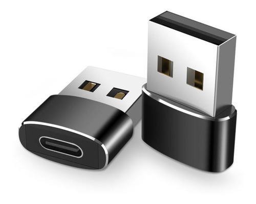 Adaptador Usb Tipo C Fêmea P/ Usb 2.0 Macho Para Smartphones Cor Preto