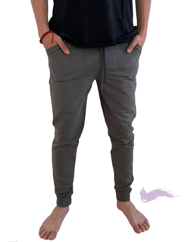 Jogging Pantalon Con Puños Algodon Extra Calidad Hombre 