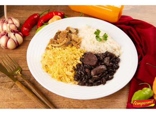 Kit 10 Farofa De Mandioca Temperada Torresmo 250g Saborosa
