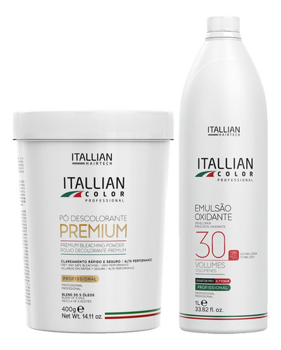 Pó Descolorante Itallian Color Premium Powder + Ox 30vol