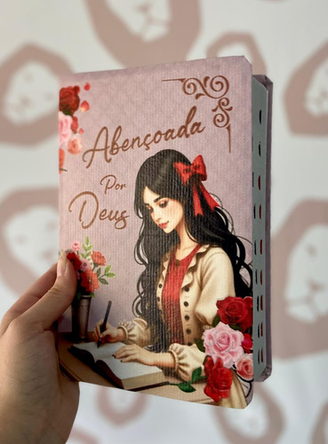 Bíblia Sagrada Evangélica Letra Gigante Com Índice - Abençoada Por Deus - Feminina Versão Almeida Revista E Corrigida Com Harpa E Corinhos Linda Capa Luxo