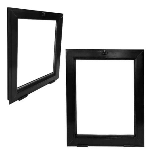 Ventana Banderola Modena 60x40 Negro Vidrio 4mm