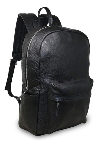 18 Mochila Para Computadora Portátil De Cuero Genuino Negro
