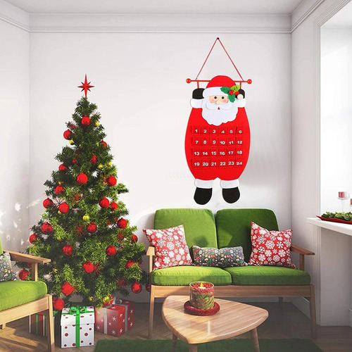 . Calendario De Adviento Navideño De Fieltro For Colgar En
