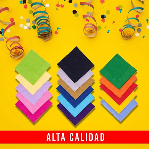 100 Pzas Servilletas De Papel Party Is On Color Amarillo