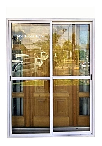 Puerta Balcon Aluminio 150x200 Vidrio Entero Con Reja 12mm