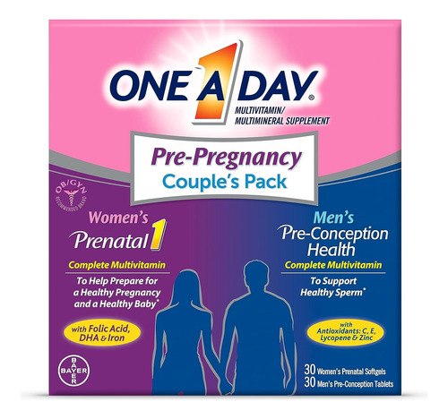 One A Day Paquete Prenatal Multivitaminas Para El Y Ella