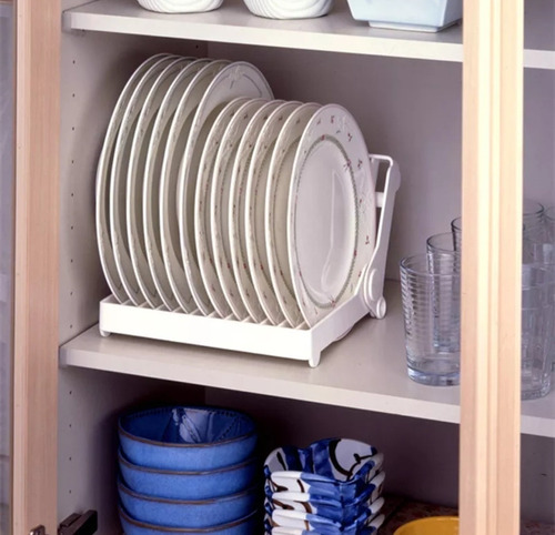 Secaplatos Escurridor Estante Plegable Organizador Cocina Color Blanco