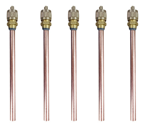 5 Válvula Serviço Refrigeração Scharader 1/4 100mm Ar Split