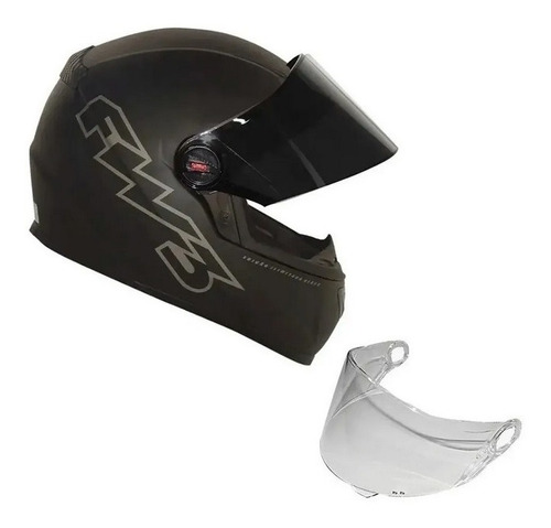 Capacete Moto Fechado Gt Classic Preto Fosco 56 Fw3 +viseira