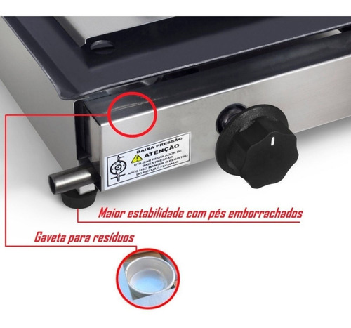 Imagem 5 de 6 de Chapa De Lanche Dog Inox Com Prensa À Gás 70x30cm Pratic