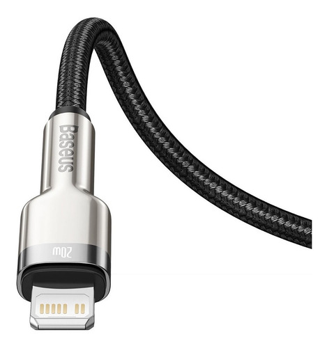 Imagen 9 de 9 de Cable Para iPhone Baseus Tipo C A Lightning Metalico 20w 2m