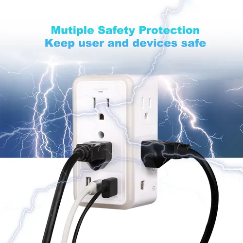 W Laiwo Protector De Sobretension, Extensor De Enchufe Multi