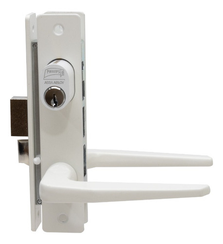 Cerradura Phillips Blanco 549 Delgada Para Puerta Aluminio