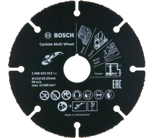 Disco Bosch Corte Madera Con Clavos Pvc Amoladora 115 012