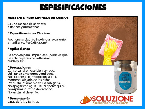 Asistente Para Limpieza De Cueros P/pegar Con Adhesivo 18lts