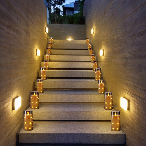 Velas Parpadeantes Sin Llamatira De Luces De Estrella Integr