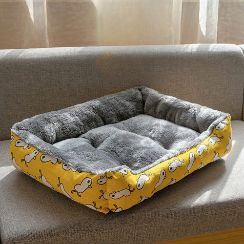 Acogedora Cama Rectangular De Felpa Para Mascotas