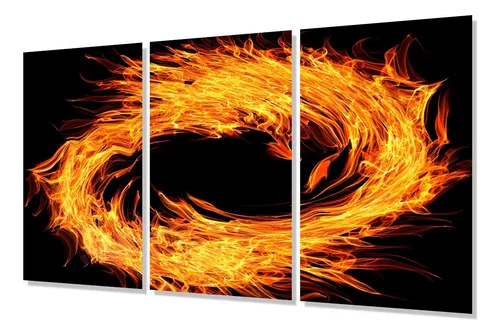 comprar Cuadro Trip 60x90 Fuego Circulo Fire Llamas Fogata Arte