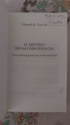 El Misterio De Las Coincidencias. Eduardo Zancolli (Usado)