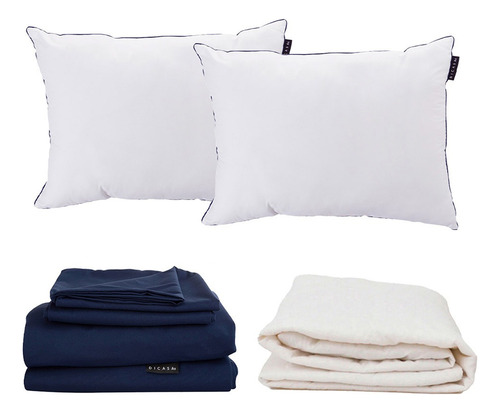 Sabanas+ Protector+ 2 Almohadas Queen Size Softy Prime One