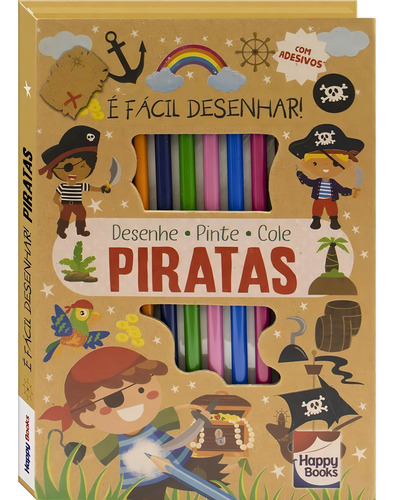 É Fácil Desenhar! Piratas, de Brijbasi Art Press. Editorial Happy Books em português, 2022