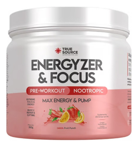 Energyzer E Focus 360g True Source Pré-treino Foco E Energia