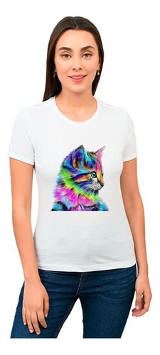 Playera Gato Mujer Animales Diseño 85 Payeras Beloma