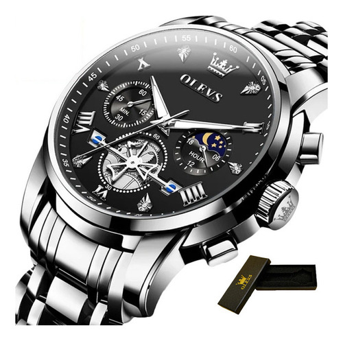 Relojes De Cuarzo Con Diamantes De Lujo Olevs Luminous Fondo Negro