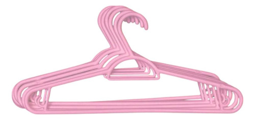 05 Kit C/5 Cabide Plastico Sanremo Cor Rosa Total 25unidades